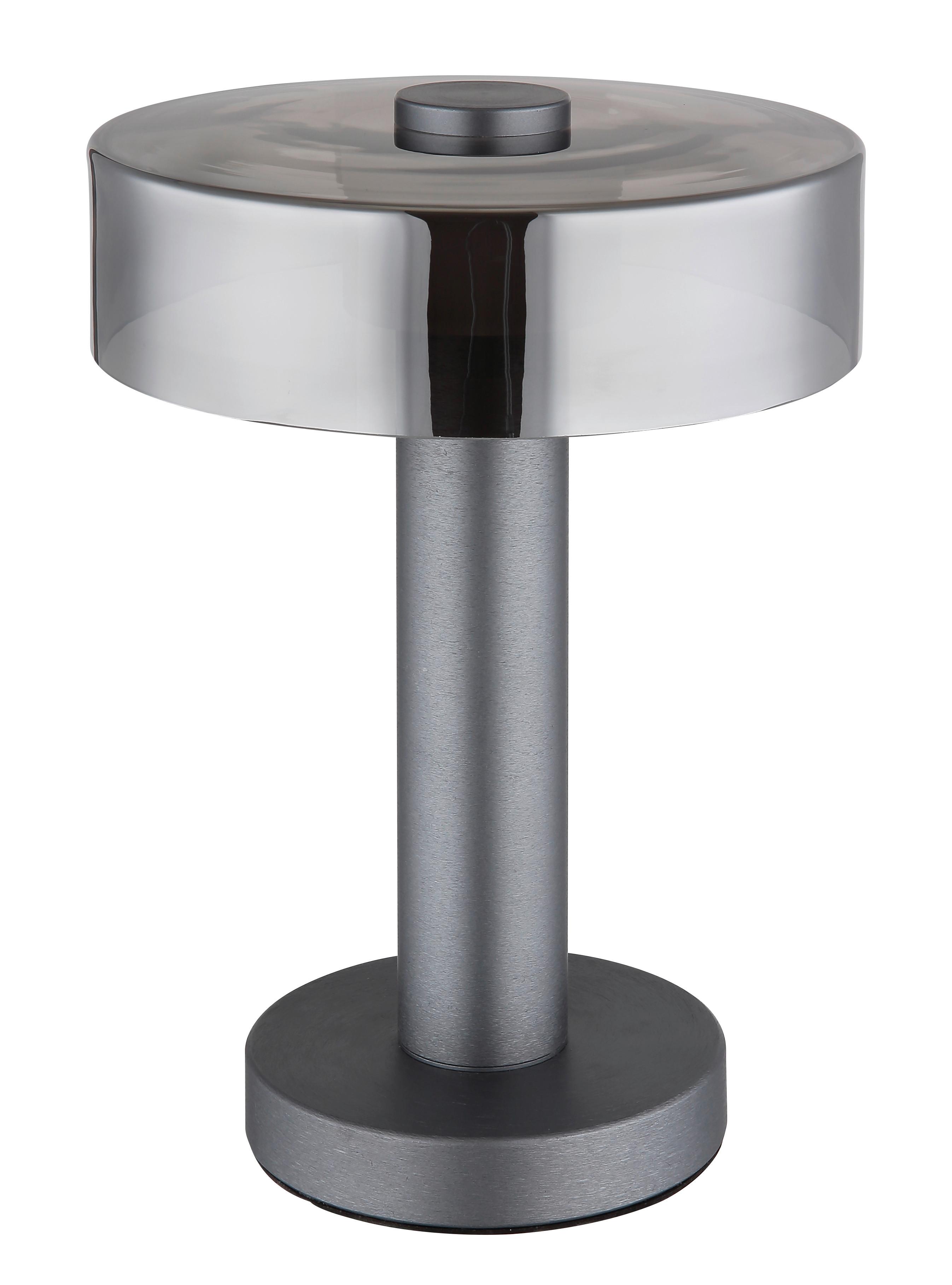 LED-Tischleuchte Grant Grau Schwarz D: 22 cm - Schwarz/Grau, Design, Glas/Kunststoff (22/31cm) - Globo
