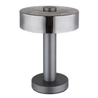 LED-Tischleuchte Grant Grau Schwarz D: 22 cm - Schwarz/Grau, Design, Glas/Kunststoff (22/31cm) - Globo