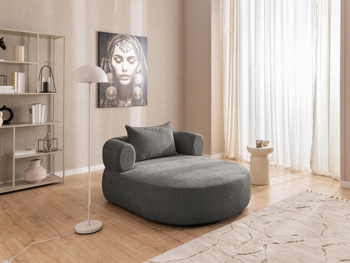 Xxl-sessel Ferro Anthrazit B: 122 Cm - Anthrazit/Schwarz, Design, Textil (122/76/156cm) - Livetastic