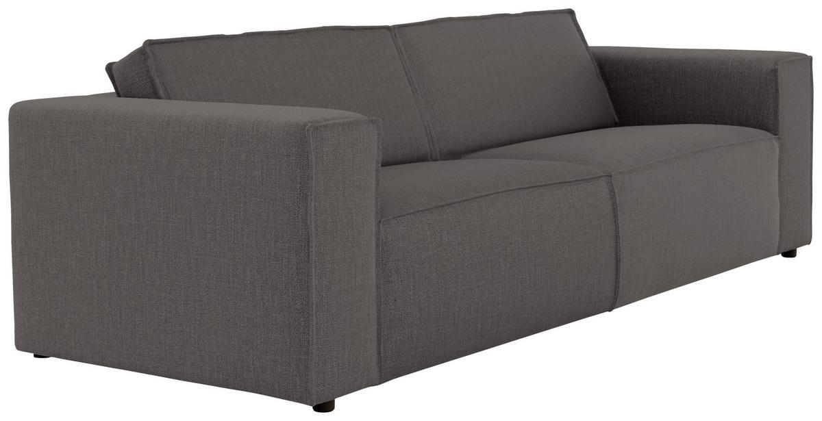 3-sitzer-sofa Dice Dunkelgrau - Dunkelgrau/Schwarz, MODERN, Textil (250/80/102cm) - MID.YOU
