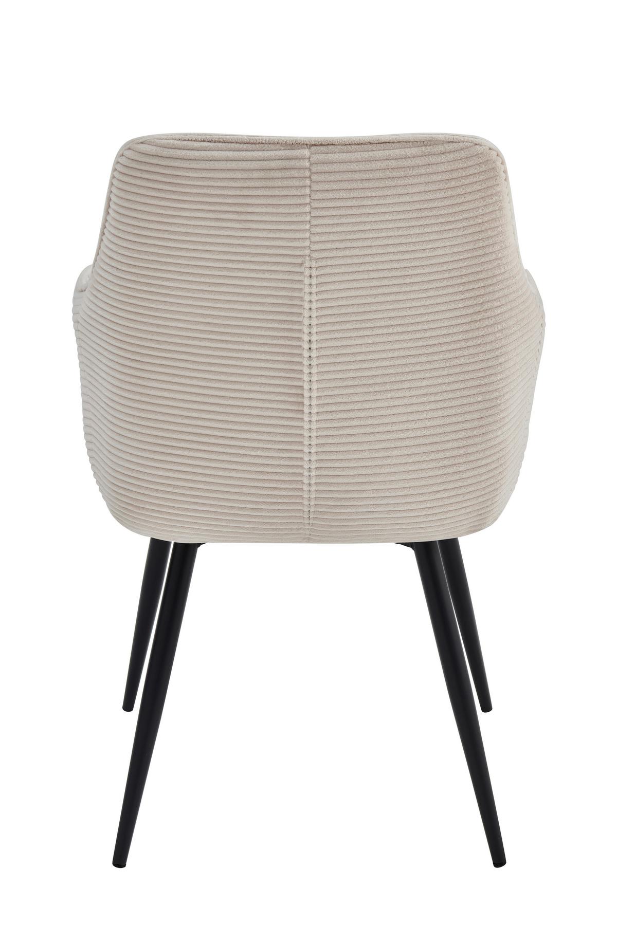 Armlehnstuhl-Set Verona II S 2er-Set - Beige/Schwarz, MODERN, Textil/Metall (55/85/61cm) - MID.YOU