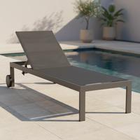 Sonnenliege Acamp Rmini Metall / Textil verstellbar - Anthrazit, Basics, Textil/Metall (60/35/198cm) - Gardenson