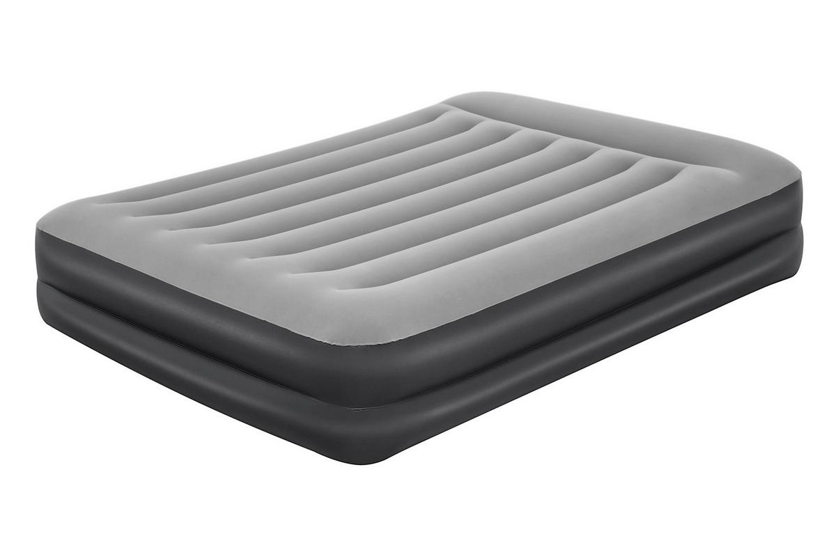 Luftbett Liselotte 203x152x46 Cm Bis 300kg, Inkl. Pumpe - Dunkelgrau/Schwarz, KONVENTIONELL, Kunststoff/Metall (203/152/46cm) - Bestway