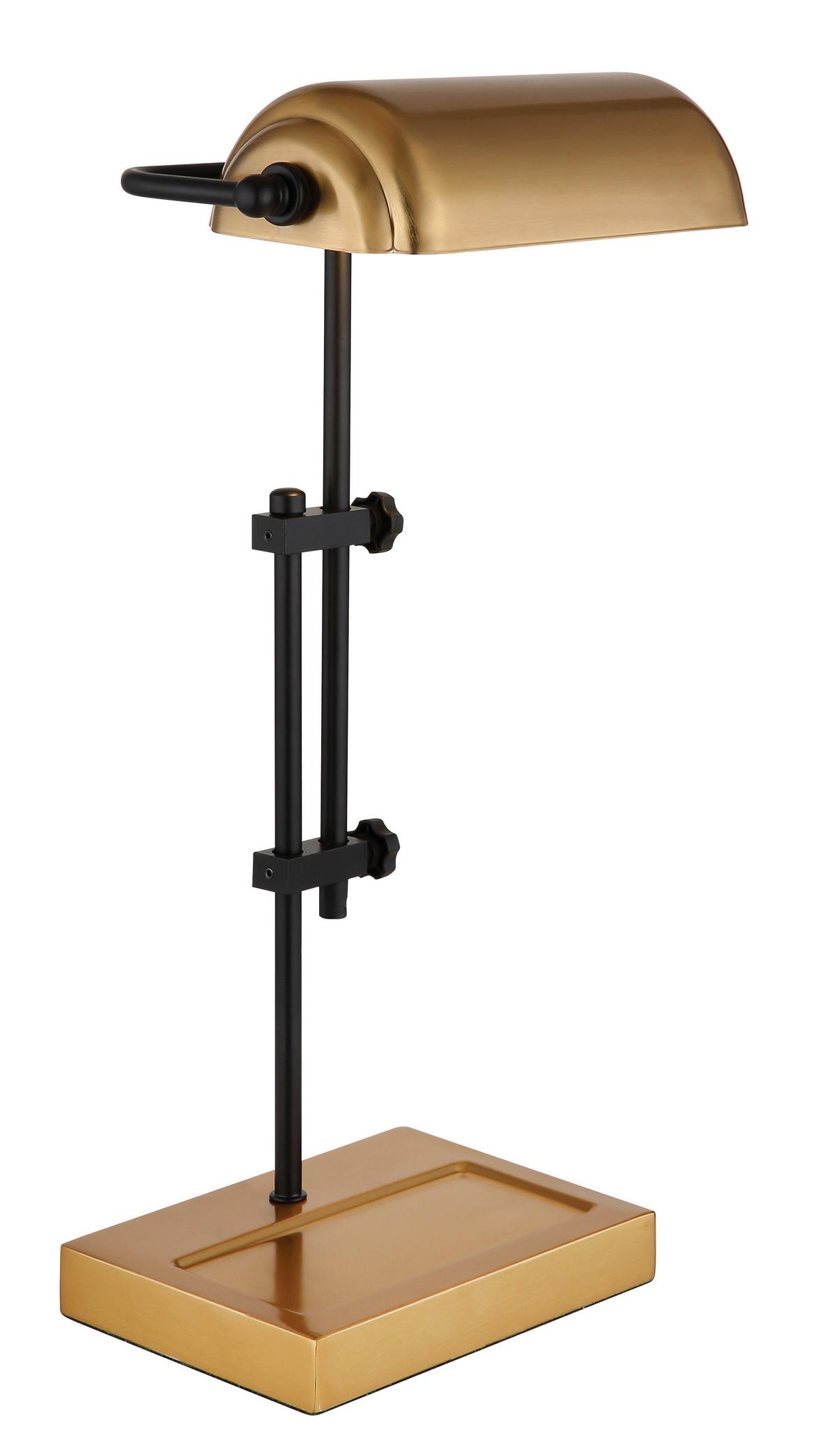 Tischleuchte 24918m - Goldfarben/Schwarz, KONVENTIONELL, Metall (26,5/18,2/50cm) - Globo