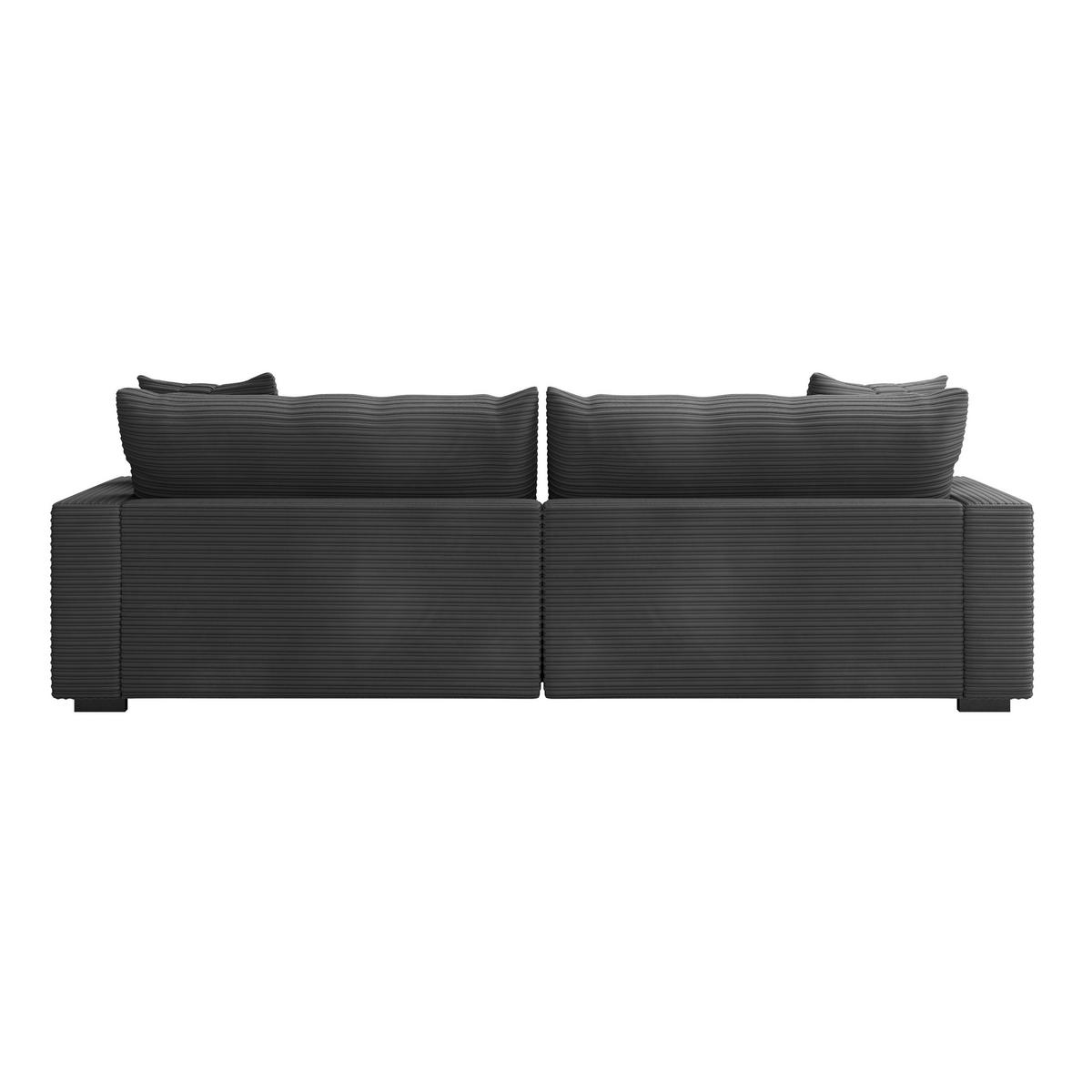 Big Sofa Pelle Mit Kissen B: 261 Cm Schwarz - Wengefarben/Schwarz, Trend, Textil (261/124cm) - Luca Bessoni
