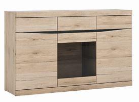 Kommode Summer Eiche San Remo Dekor B: 150 cm - Eiche San Remo, MODERN, Glas/Holzwerkstoff (150/92/40cm) - Modern Living