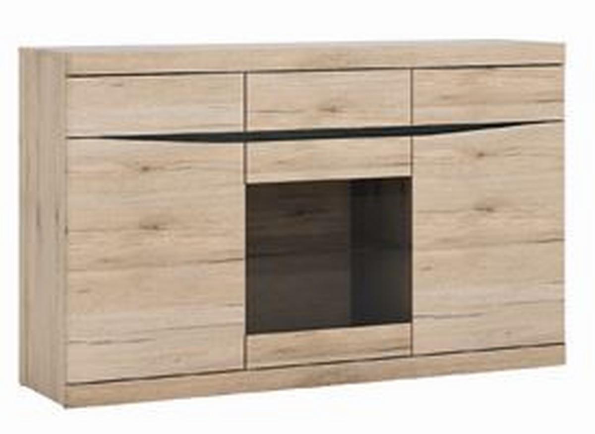 Kommode Summer Eiche San Remo Dekor B: 150 Cm - Eiche San Remo, MODERN, Glas/Holzwerkstoff (150/92/40cm) - Modern Living