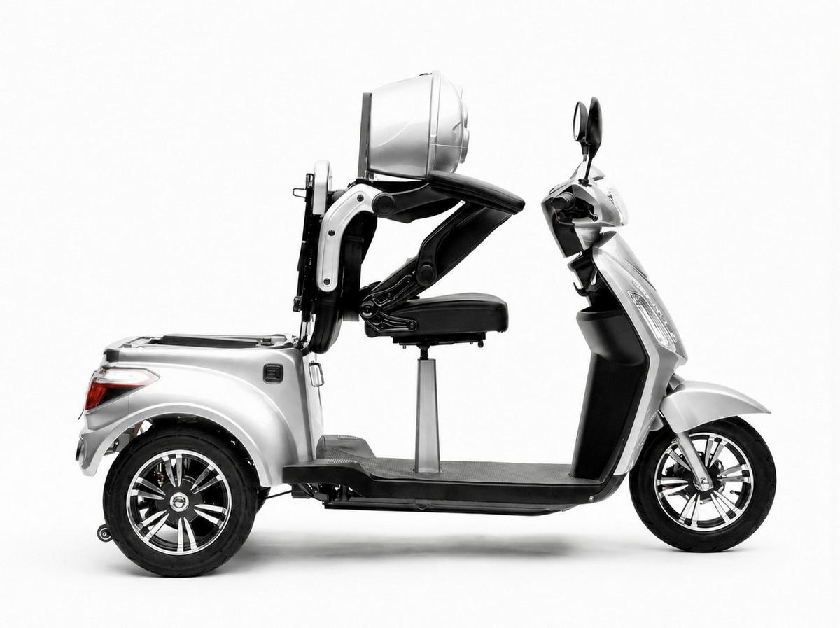 E-Seniorenmobil BILLY2L Lithium-Akku, 3-Rad, 1000W - Hellgrau, Basics, Metall (165/80/110cm)