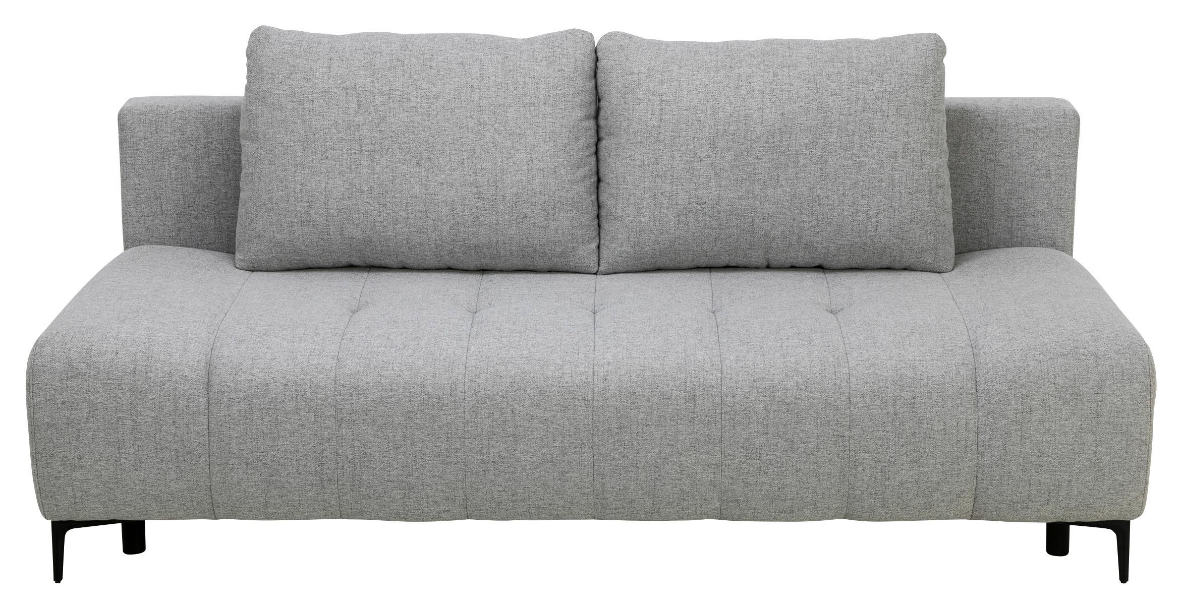 Trojmiestna pohovka ALICANTE, sivá, úložný priestor a lôžko - čierna/sivá, kov/drevo (195/88/95cm) - Based