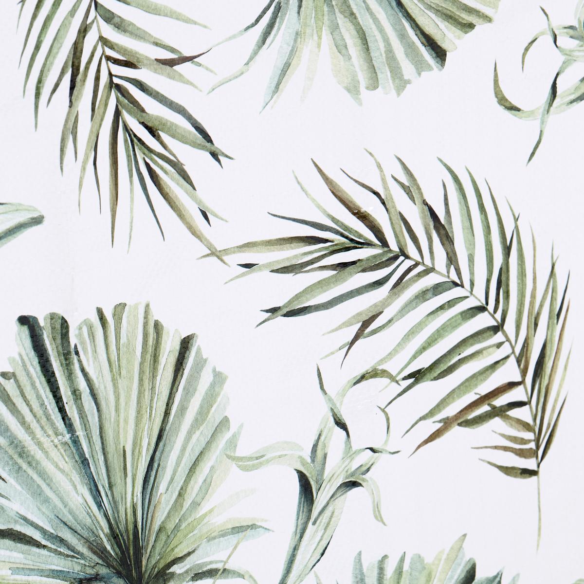 Einkaufstasche Faltbar Palme Weiß/Grün - Weiß/Grün, Basics, Kunststoff (58/48/29,5cm)