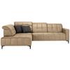 Rohová sedačka PANAMA, levá, béžová - černá/béžová, Konvenční, kov/textil (216/304cm) - Premium Living