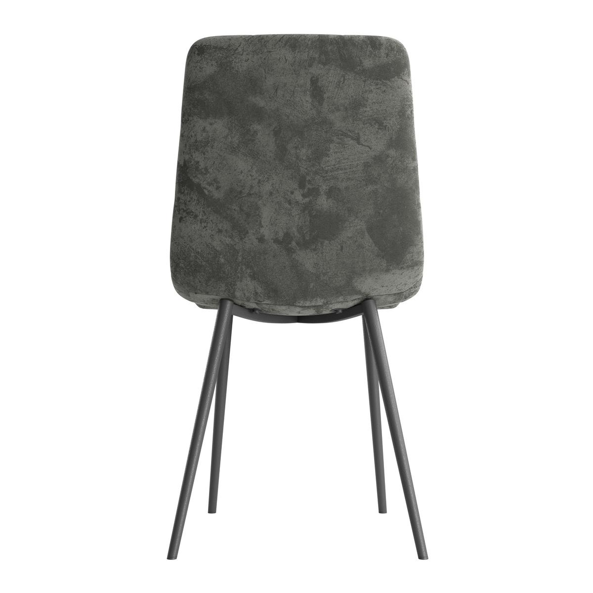 Esszimmerstuhl Lech Schwarz Gepolstert - Schwarz/Grau, KONVENTIONELL, Holz/Textil (45/88/55cm)