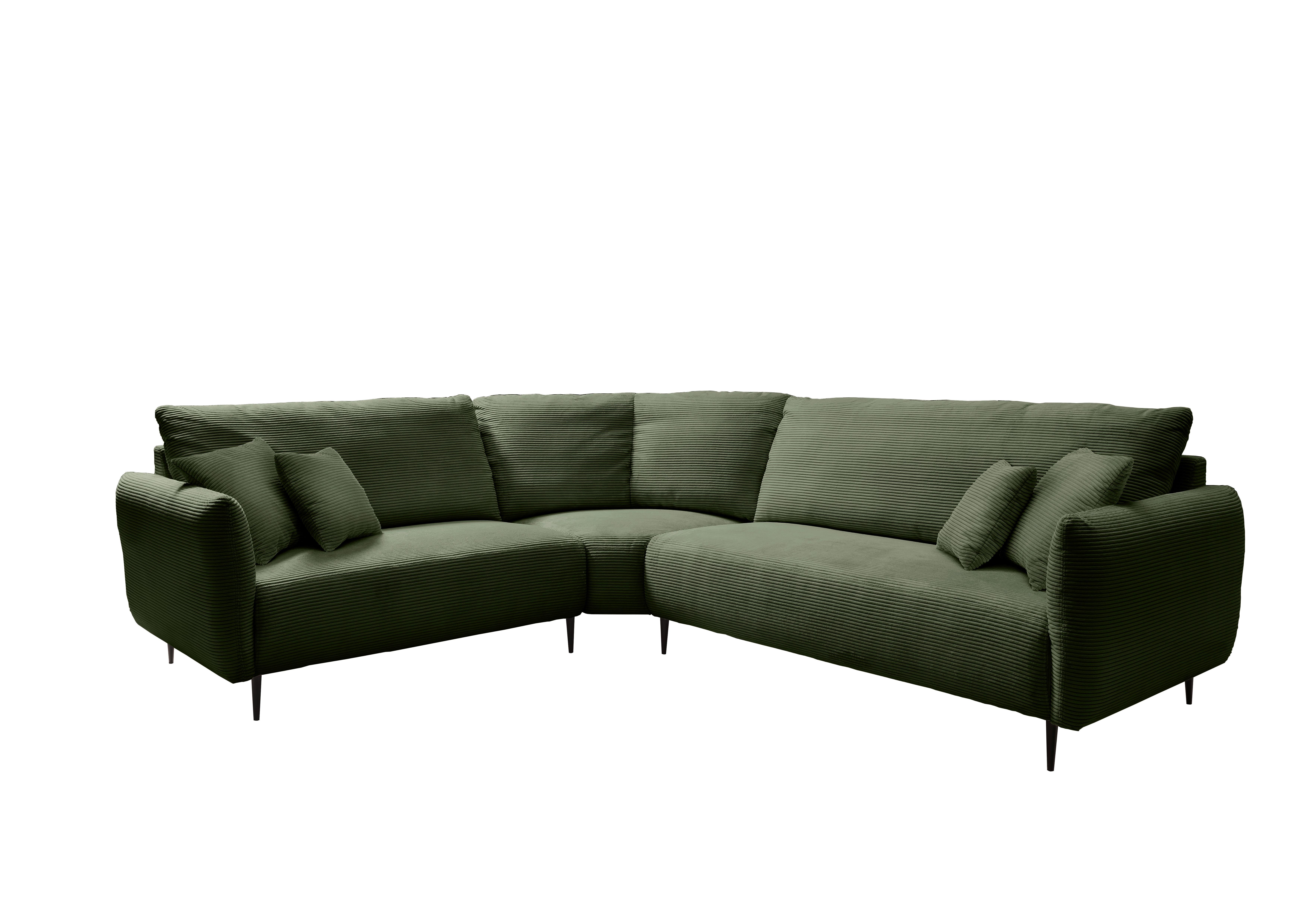Ecksofa Vanilla Dunkelgrün S: 256x294 cm - Dunkelgrün/Schwarz, Design, Textil (256/294cm) - Livetastic
