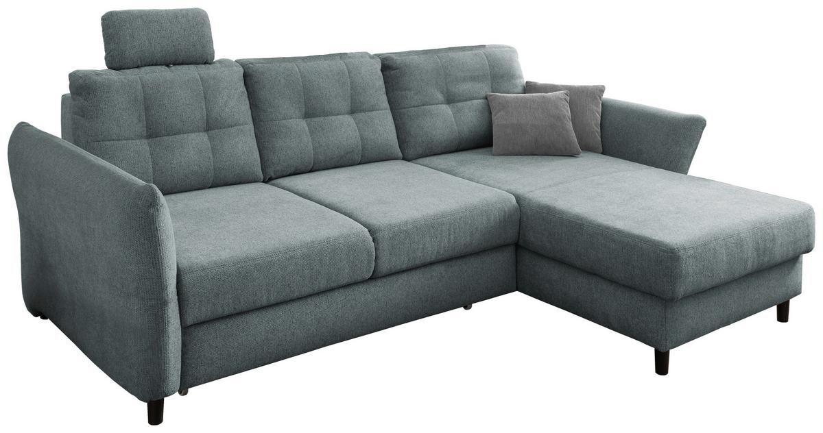 Ecksofa Brizzini Mintgrau S: 250-280/176 Cm - Mintgrau/Blau, MODERN, Holz/Textil (250-280/176cm) - Livetastic