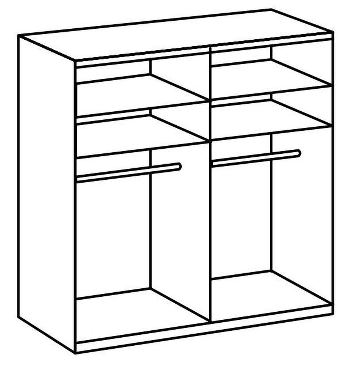 Schwebetürenschrank 200cm Level, Weiß/eiche Dekor - Eichefarben/Weiß, MODERN, Holzwerkstoff (200/236/65cm) - MID.YOU
