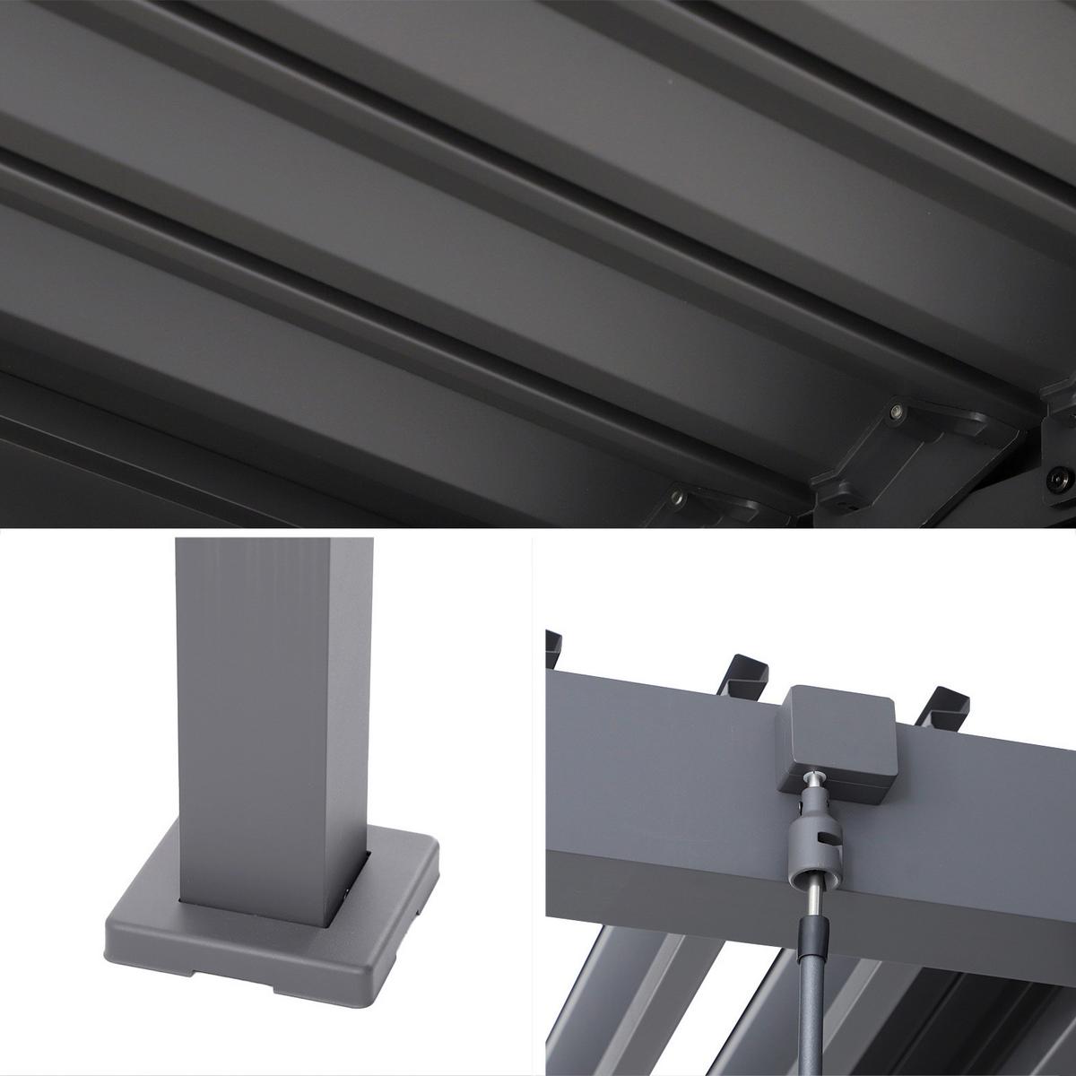 Pergola Origin +90 Ca. 3x6m Aluminium,lamellen Verstellbar - Anthrazit, Basics, Metall (583,4/296/238cm) - Gardenson