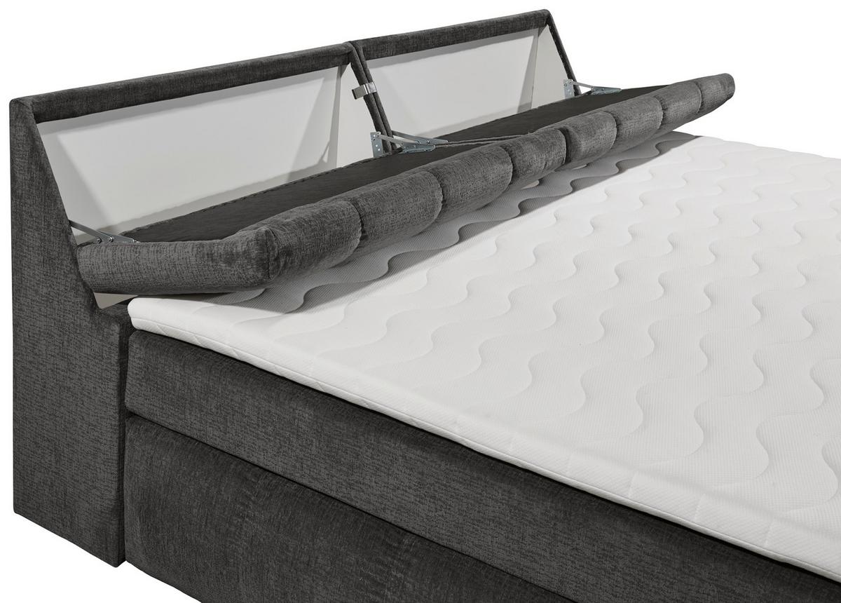Boxspringbett Elkford 6 Mit Topper & Bettkasten 240x200 - Grau, MODERN, Holzwerkstoff/Textil (240/200cm) - MID.YOU