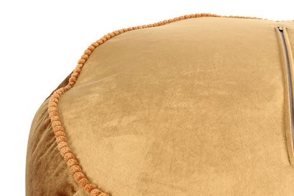 Pouf Taj Mahal DxH: 65x35 cm Samt Braun mit Reißverschluss - Braun, MODERN, Textil (65/35/65cm) - Kayoom