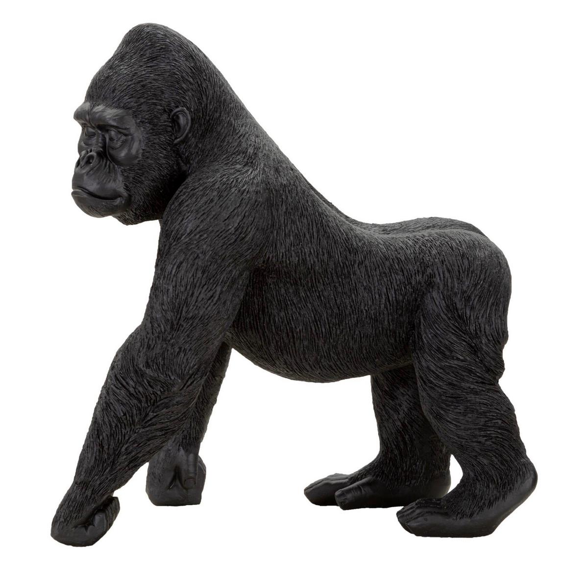 Skulptur Black Gorilla Schwarz, B: 35 cm - Schwarz, Basics, Kunststoff (35/37,5/21,5cm)
