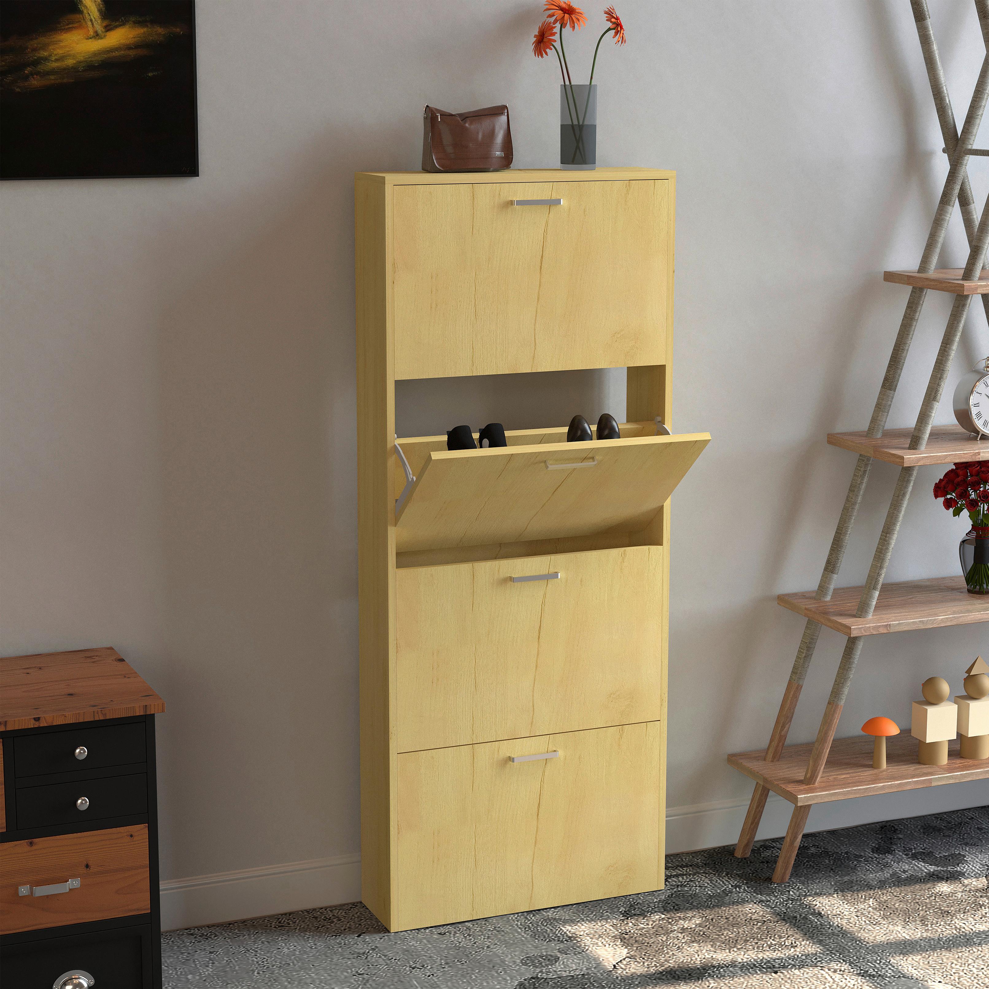 Schuhschrank Sulos Honigeiche Dekor - Honigeiche, Design, Holzwerkstoff (59/144/17cm) - MID.YOU