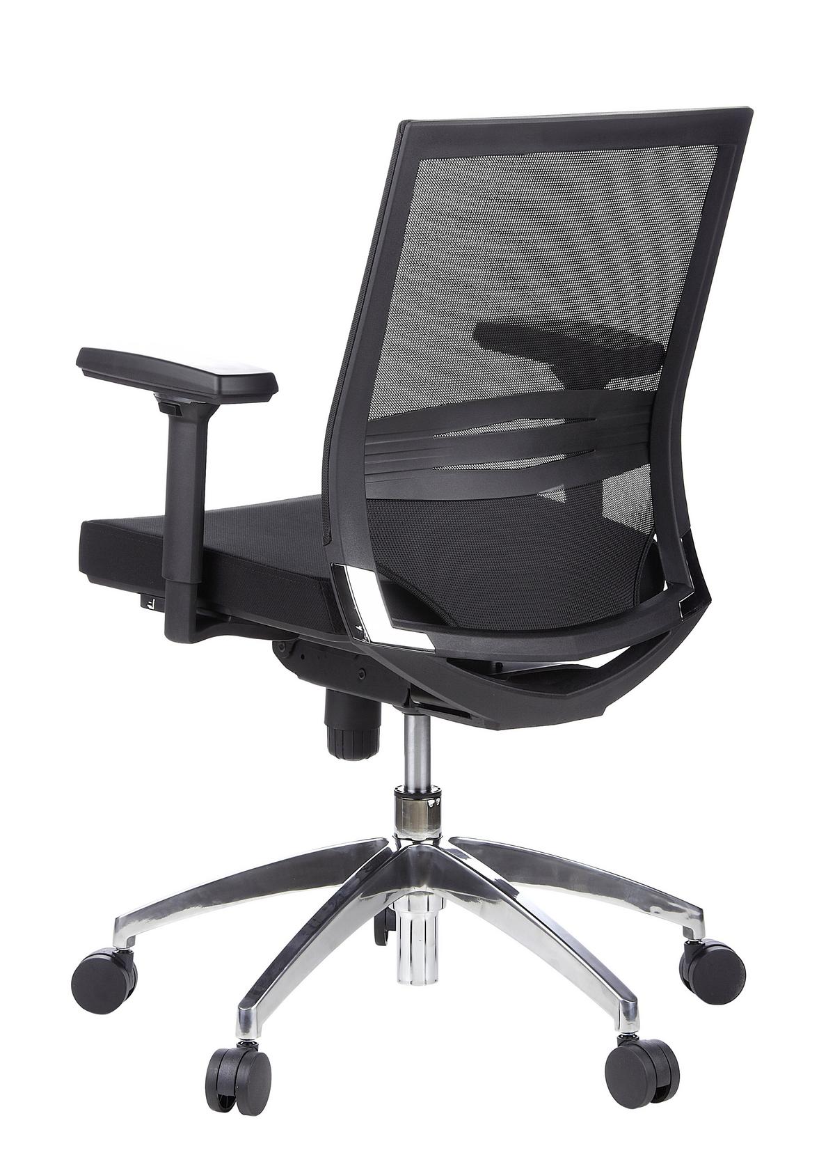 Drehstuhl Porto Pro Schwarz - Alufarben/Schwarz, MODERN, Kunststoff/Textil (59/108/49cm) - MID.YOU