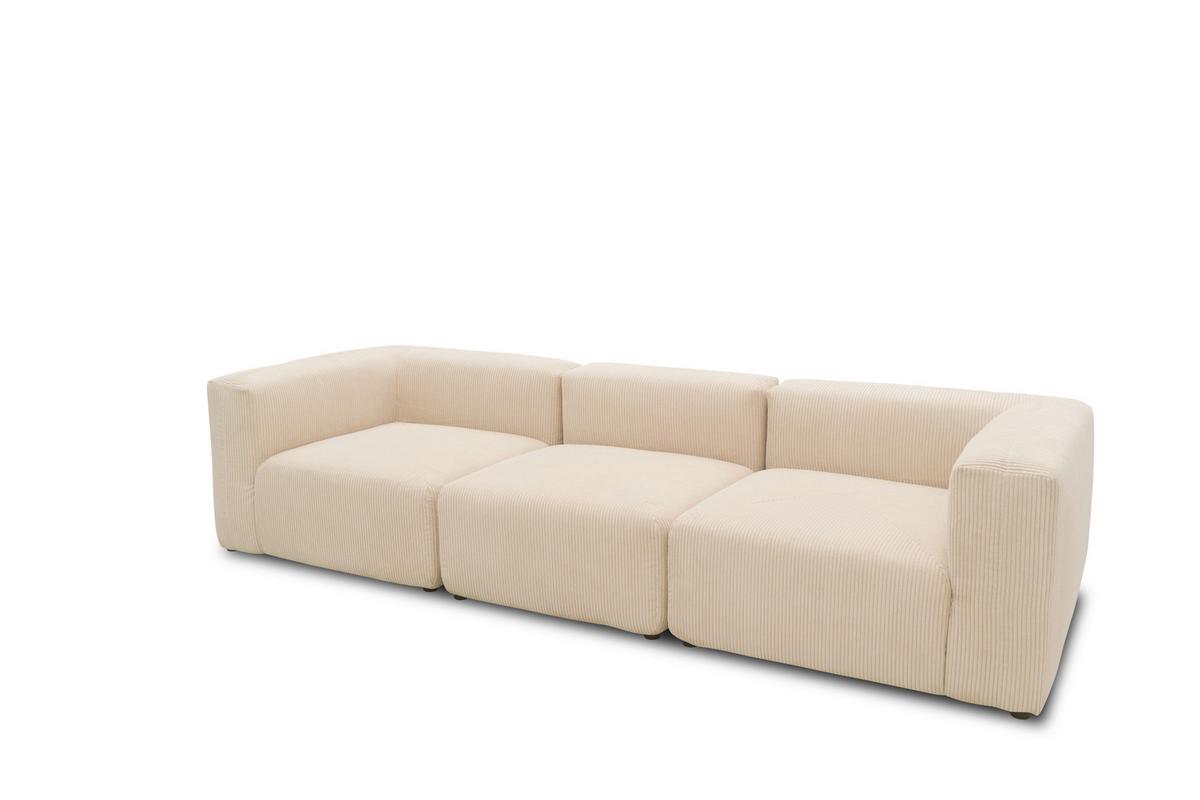 3-sitzer-sofa Creme B: 301 Cm - Creme/Schwarz, Design, Textil (301/69/108cm) - MID.YOU
