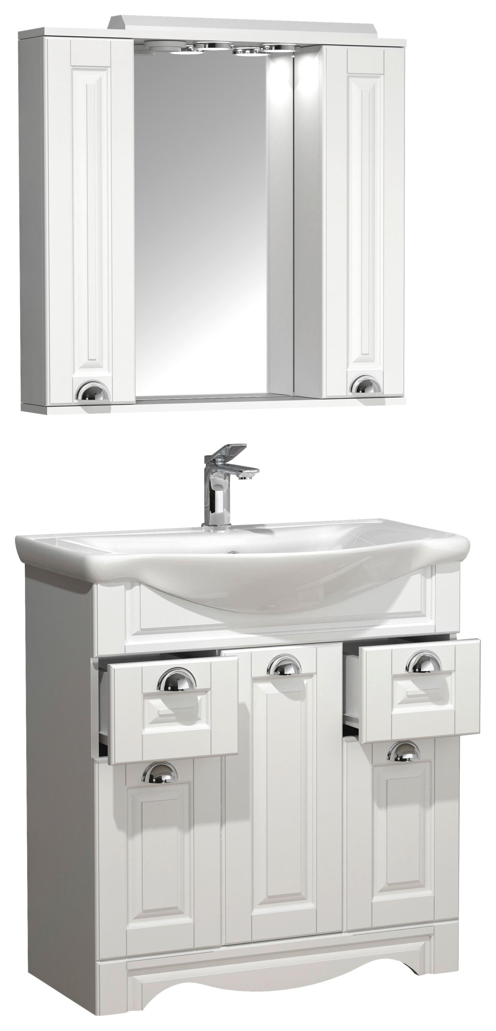 Badezimmer Casalo XL - Weiß, MODERN, Glas/Keramik (75cm) - MID.YOU