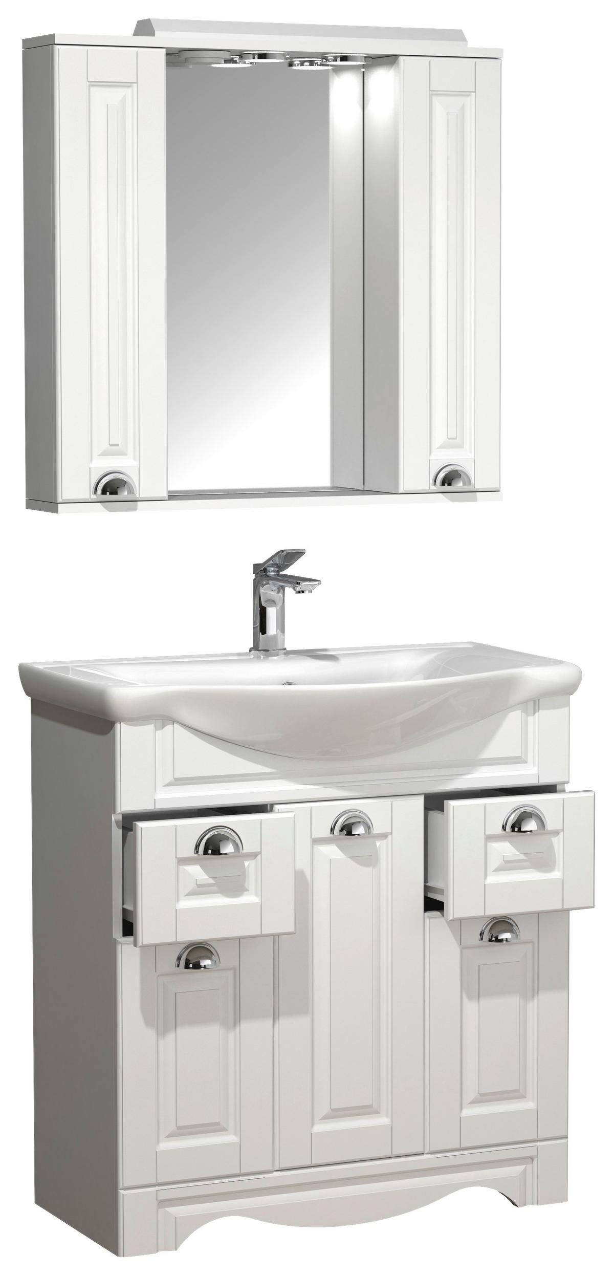 Badezimmer Casalo XL - Weiß, MODERN, Glas/Keramik (75cm) - MID.YOU