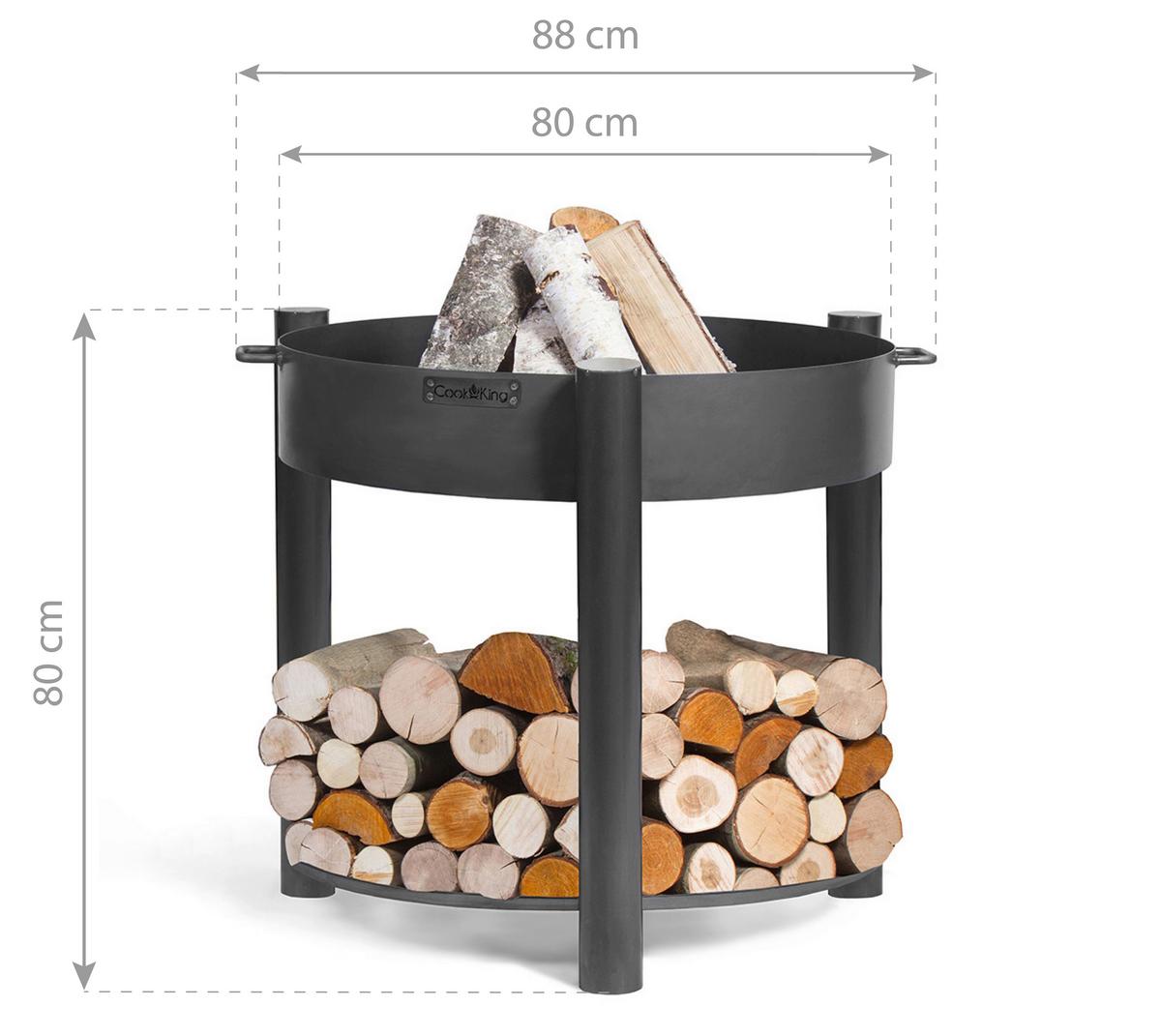Feuerschale Feuerschale Montana 80 Hoch - Schwarz, Basics, Metall (80/88cm)