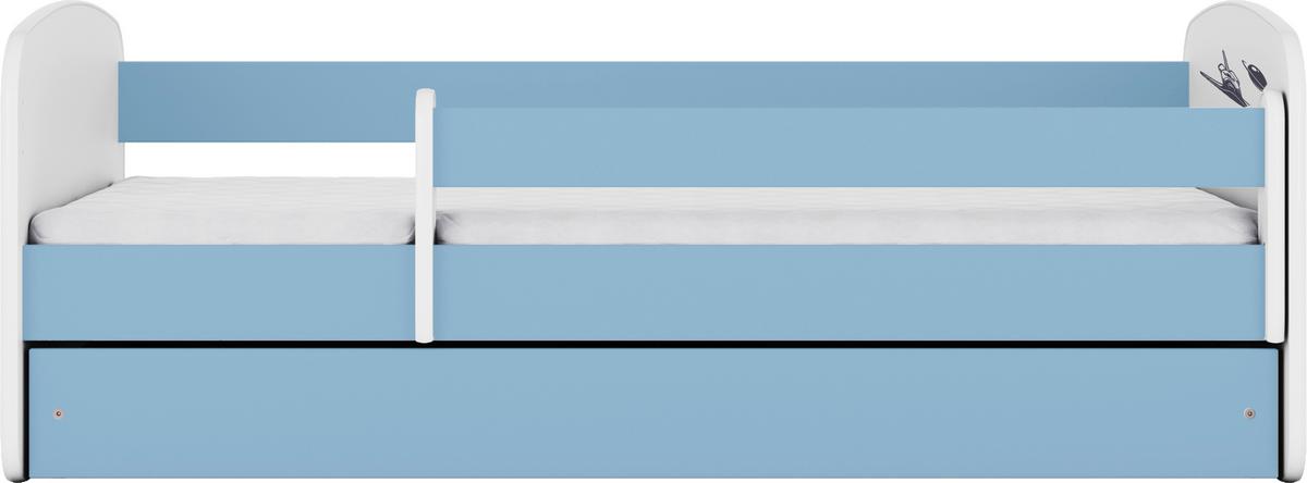 Kinder-/Juniorbett Babydreams Blau/Weiß B: 80cm - Blau/Birkefarben, MODERN, Holz/Holzwerkstoff (80/160cm) - MID.YOU