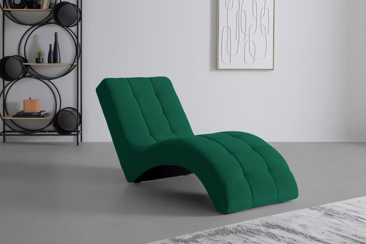 Relaxační válenda LAVANDA, tmavě zelená, max. 120 kg - černá/tmavě zelená, Moderní, textil/plast (68/80/167cm) - Mömax