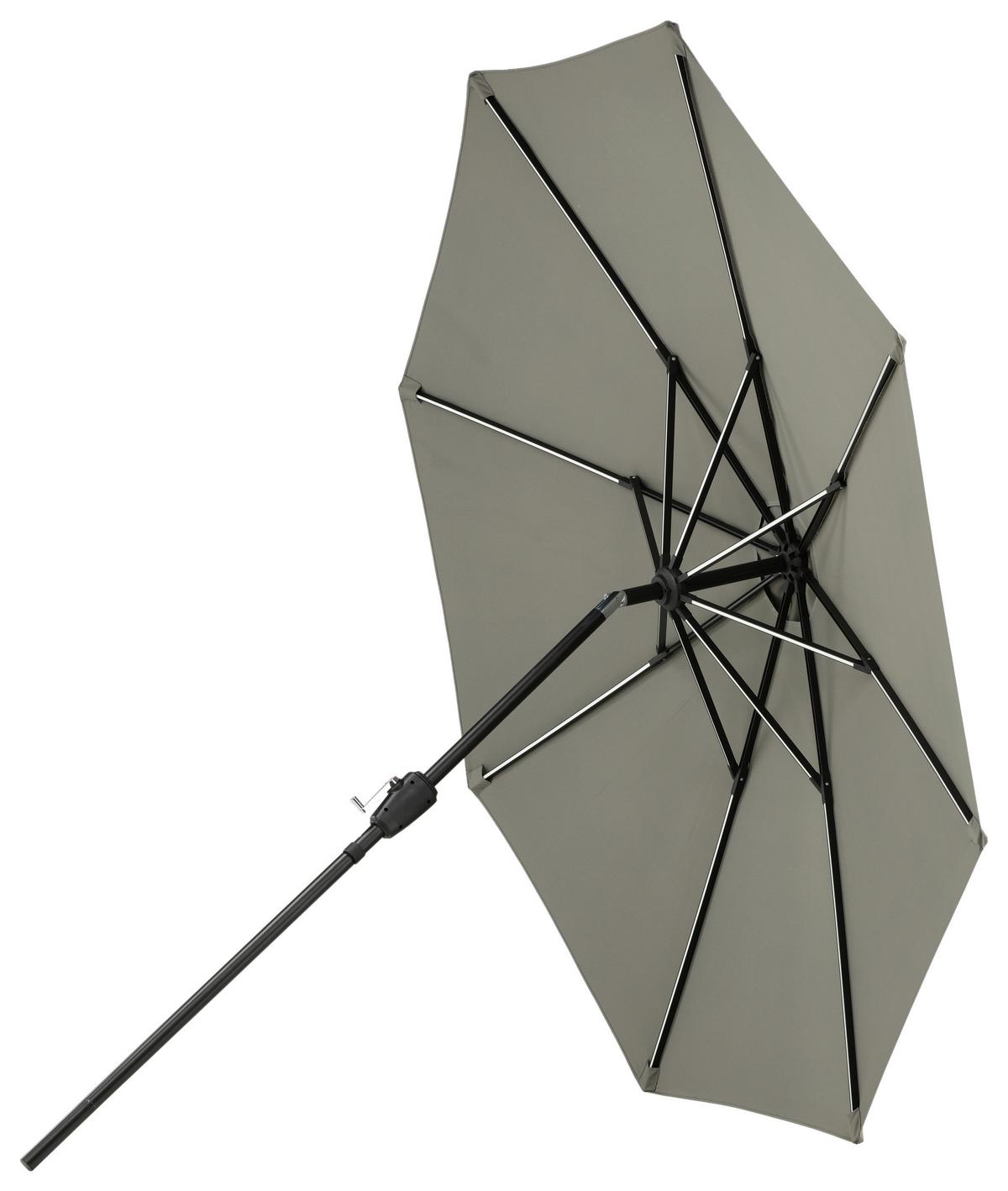 Sonnenschirm Sabal Dm: 270 Cm H: 241cm Grau - Schwarz/Grau, KONVENTIONELL (270/241/270cm) - Gardenson