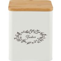 DÓZA NA POTRAVINY Lore - bílá/přírodní barvy, Romantický / Rustikální, kov/dřevo (14/14/16cm) - Zandiara