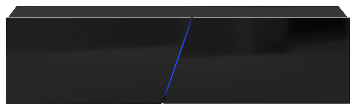 TV-Lowboard Slant B: 160 cm Schwarz - Schwarz, Design, Holzwerkstoff (160/35/40cm) - Livetastic