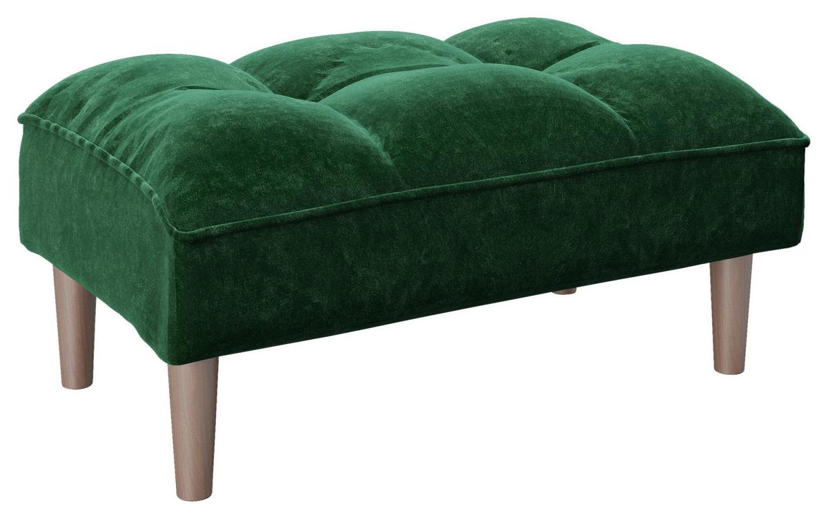 Polsterhocker Scarlett Grün Samt H: 43,5 Cm - Grün, KONVENTIONELL, Textil (88/43,5/57cm) - Playboy