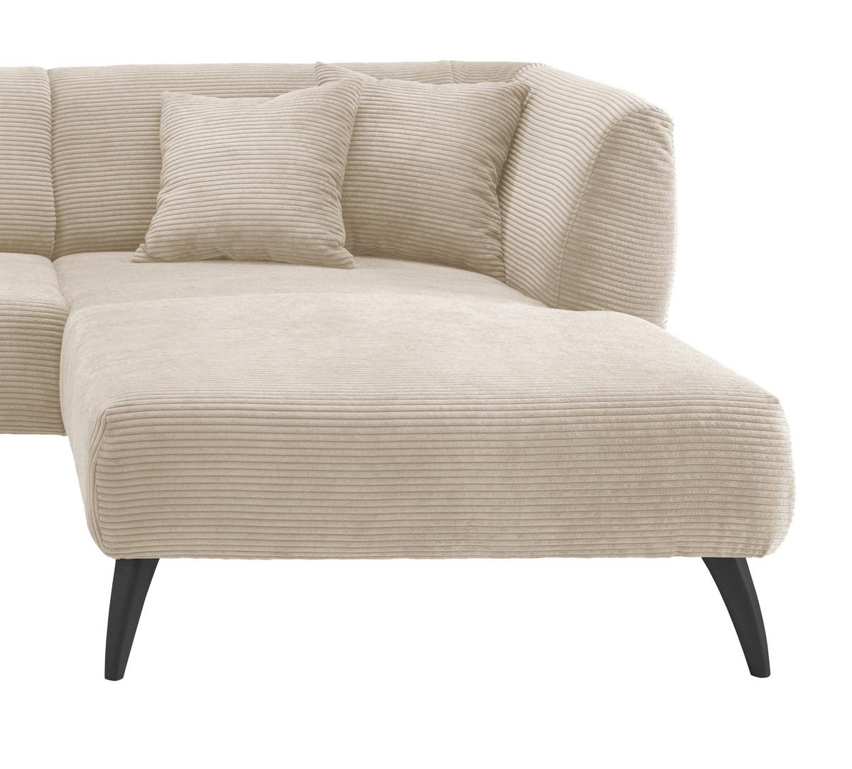 Ecksofa Colori Beige S: 264/160 cm - Beige/Schwarz, MODERN, Holz/Textil (264/160cm) - MID.YOU