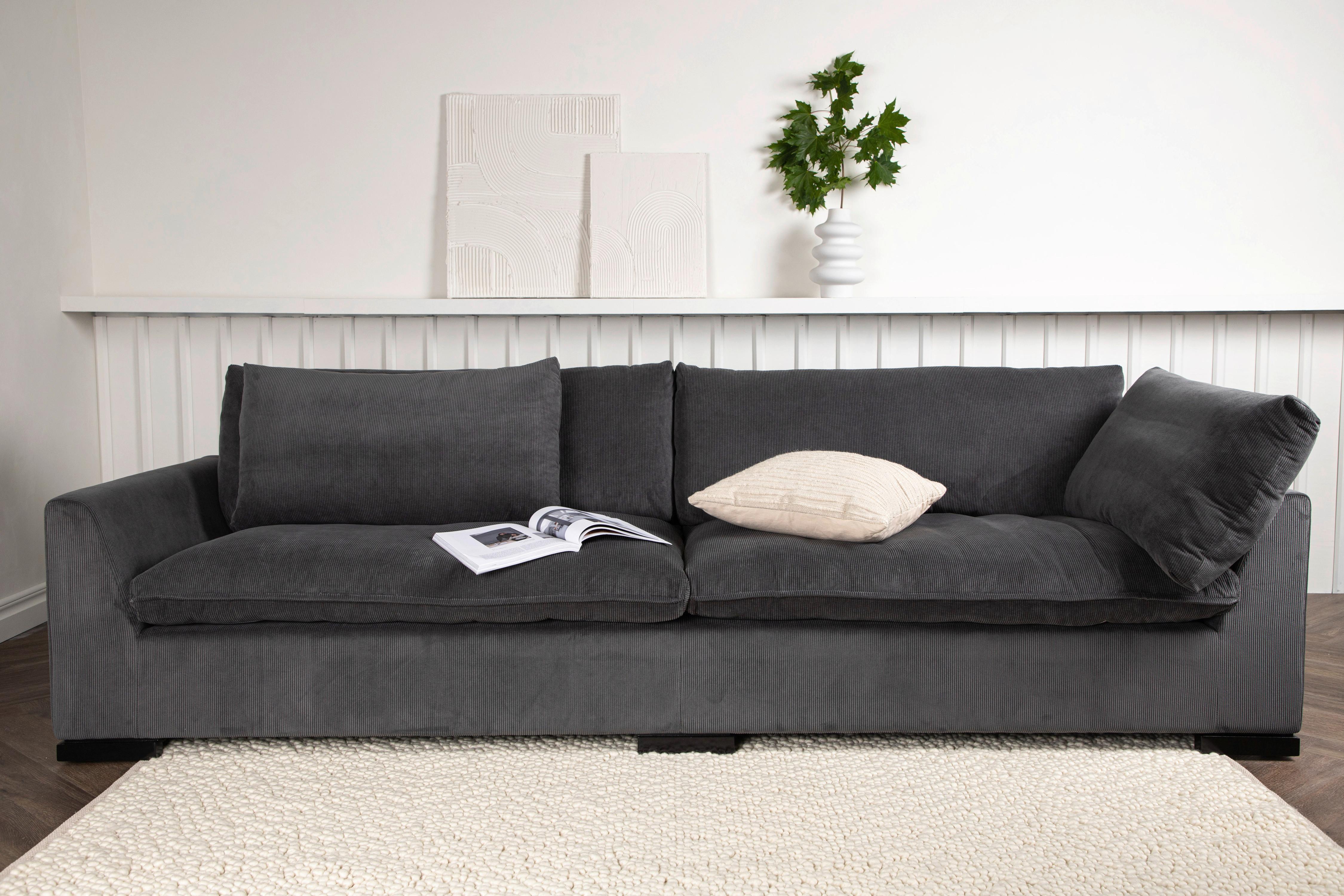 3-sitzer-sofa Durham - Dunkelgrau, Design, Holz/Textil (270/82/105cm) - Livetastic