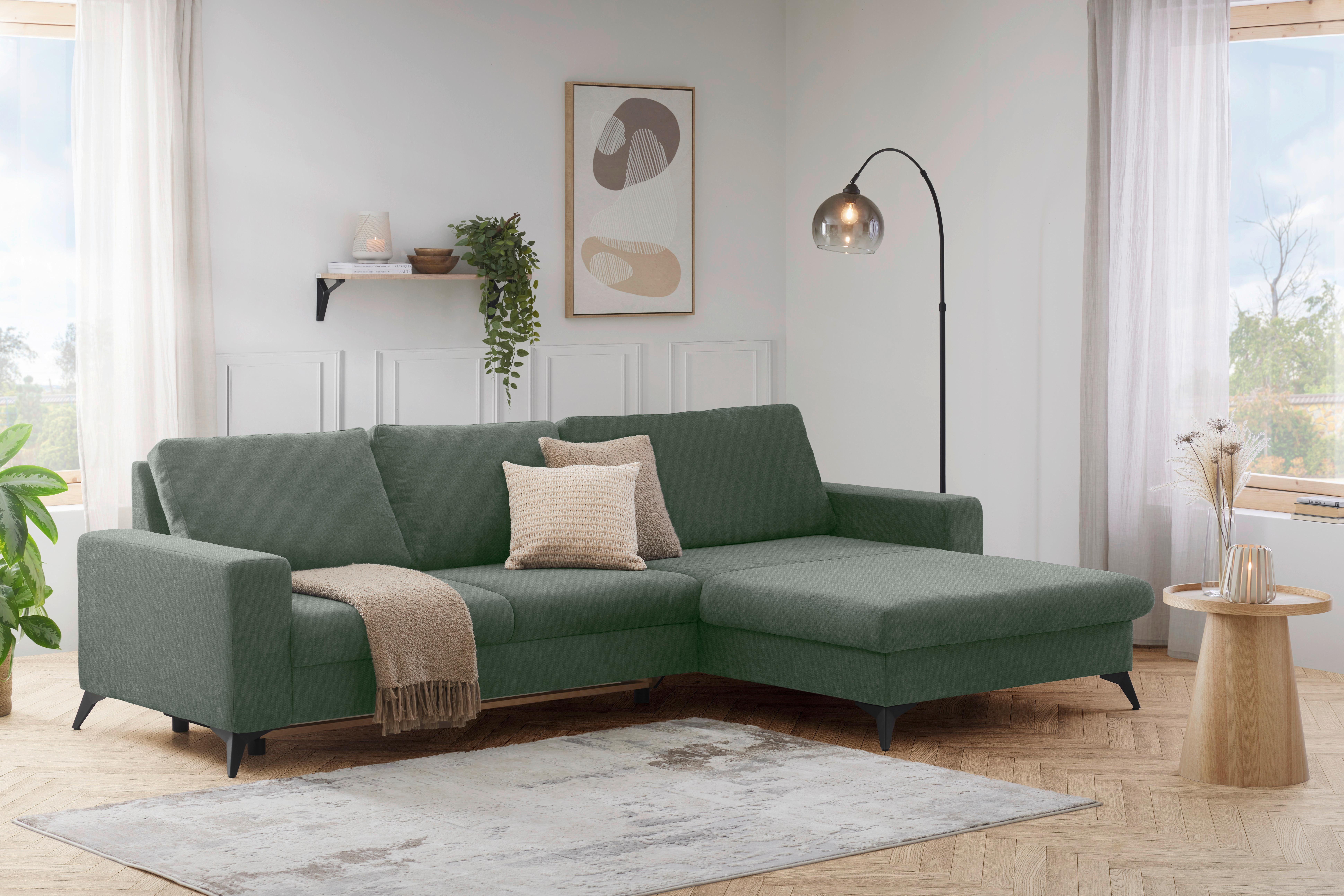 Sedacia súprava SUNNY, tm.zelená,lôžko a úl.priestor - tmavozelená, Modern, textil (290/87/178cm) - Mömax
