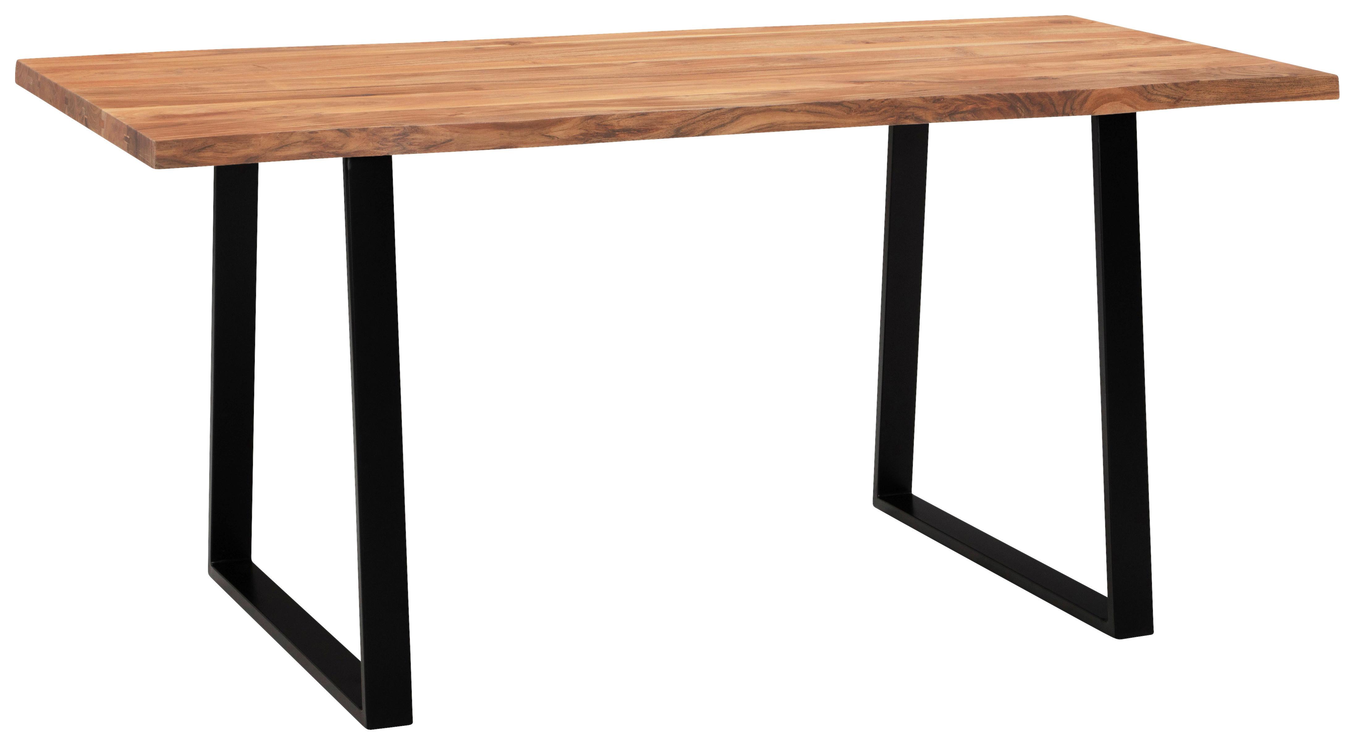 Schreibtisch Wl7.261 - Schwarz/Akaziefarben, MODERN, Holz/Metall (120/60/76cm) - MID.YOU