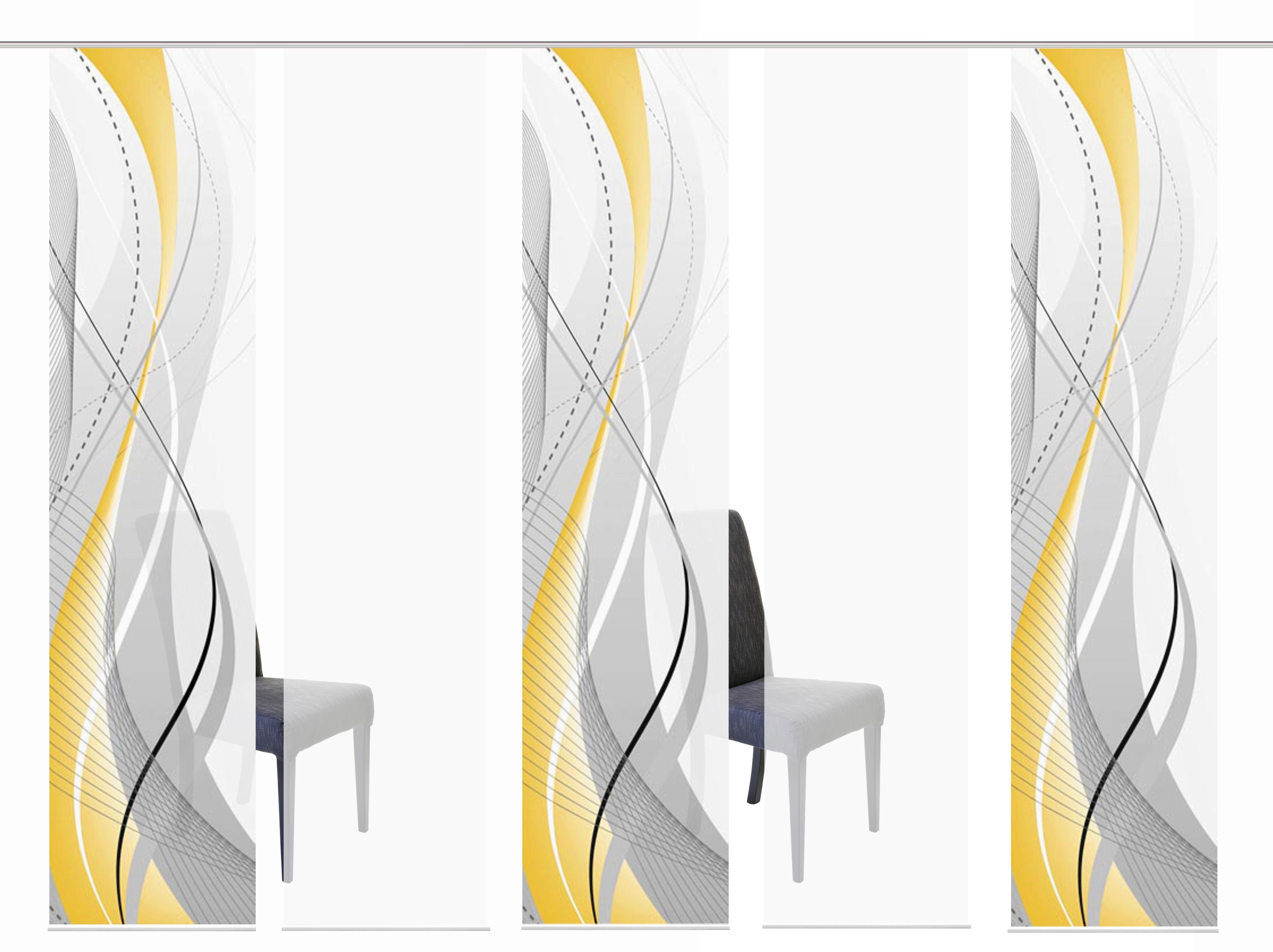 Flächenvorhang Gelb B: 5x60 cm - Gelb/Hellgelb, Design, Textil (5x60/245cm) - Schmidt W. Gmbh