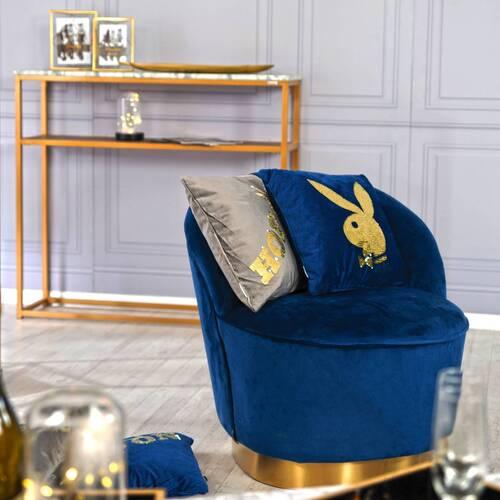Polstersessel Stella Blau Mit Samtbezug - Blau, KONVENTIONELL, Textil (67/70/71cm) - Playboy