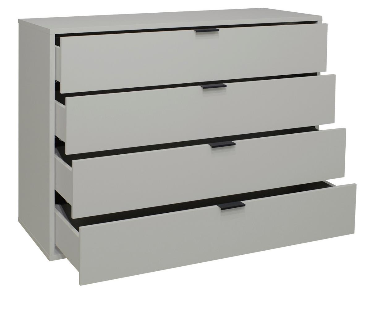 Komoda se 4 zásuvkami Bounty, šedá - šedá/antracitová, Moderní (119/87/45cm) - Premium Living