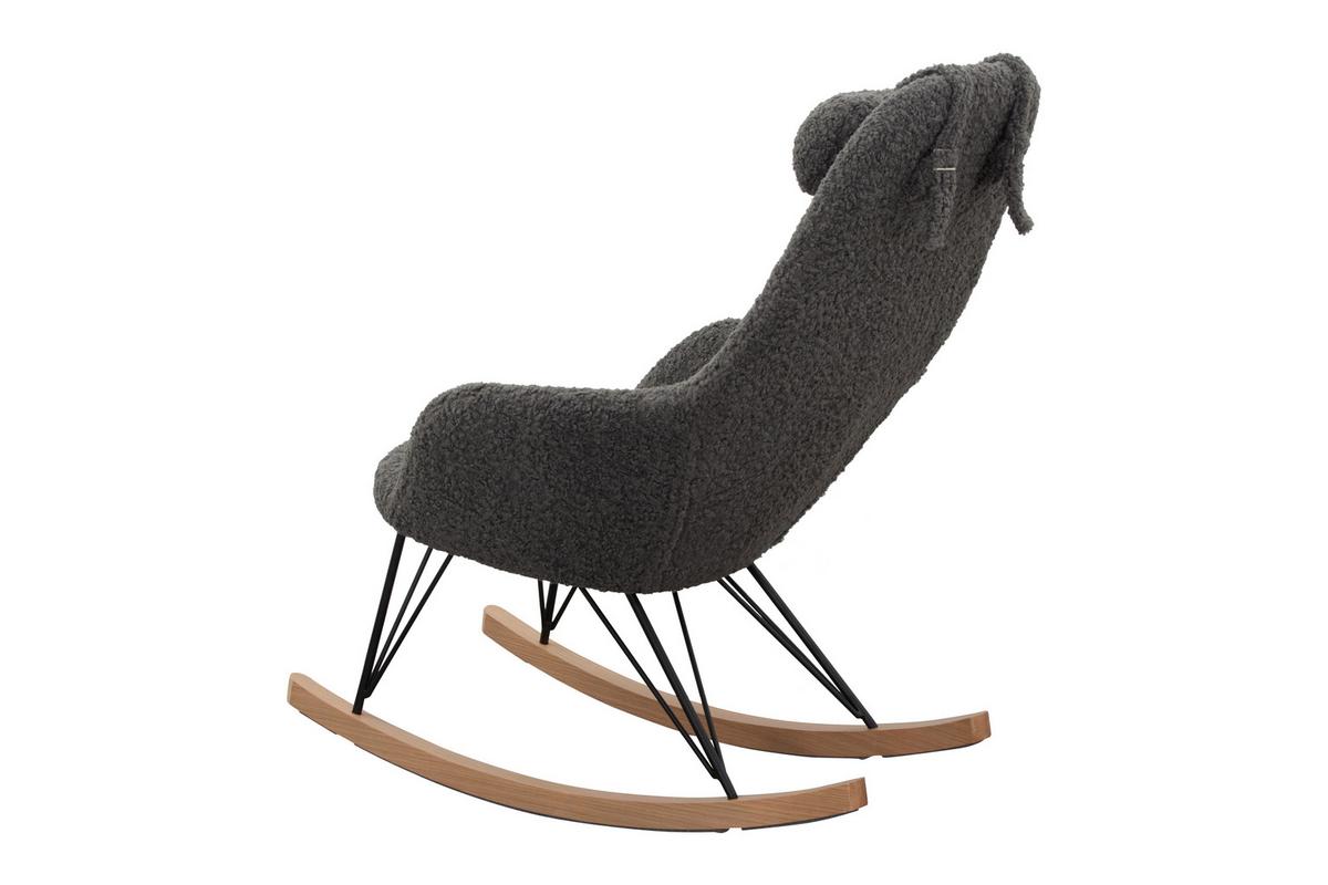 Schaukelstuhl Grau B: 67 Cm - Eichefarben/Schwarz, MODERN, Textil/Metall (67/107/105cm) - Livetastic