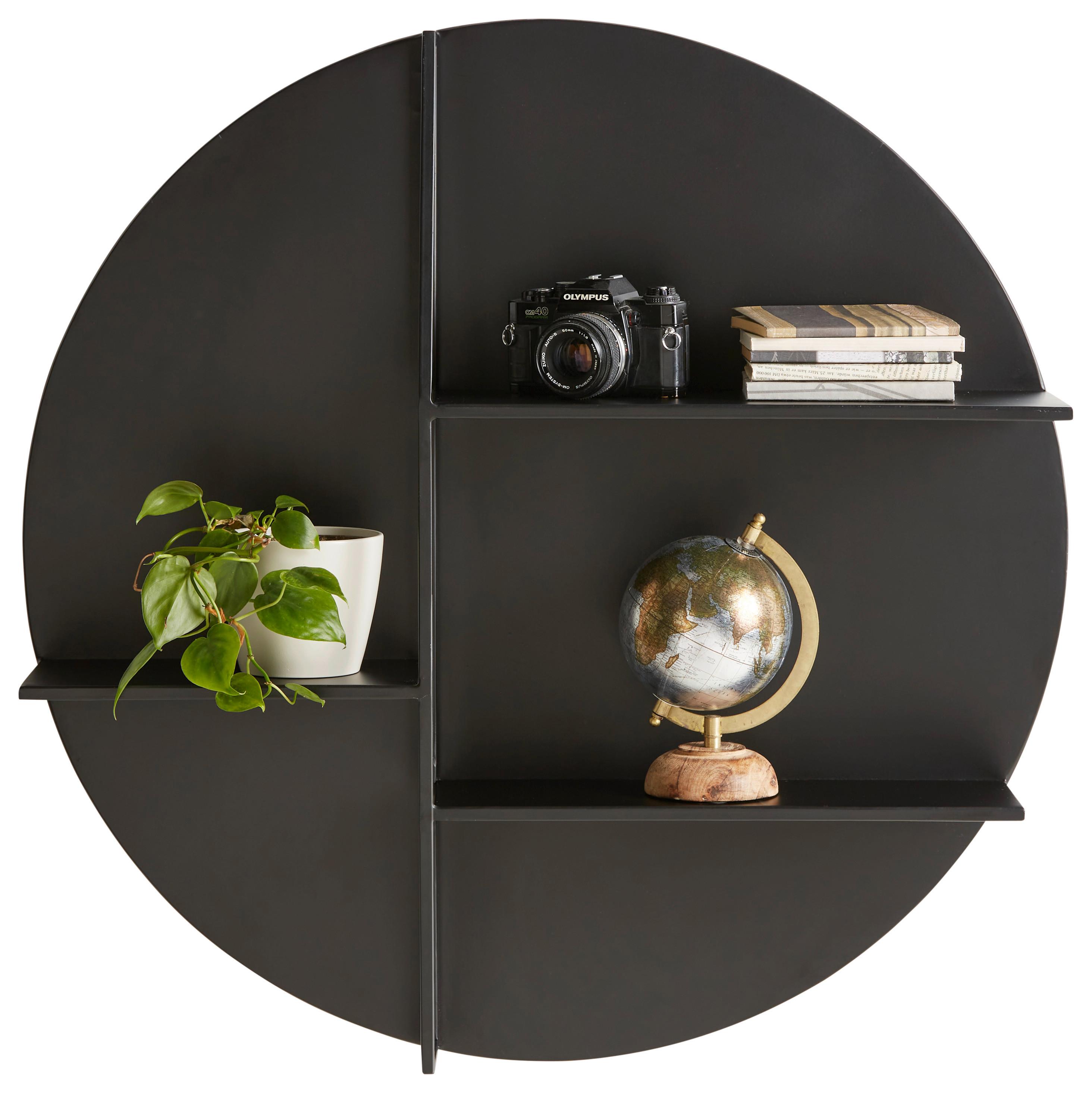 Nástěnný Regál Felix Trend- - černá, Moderní, kov (78cm) - Premium Living