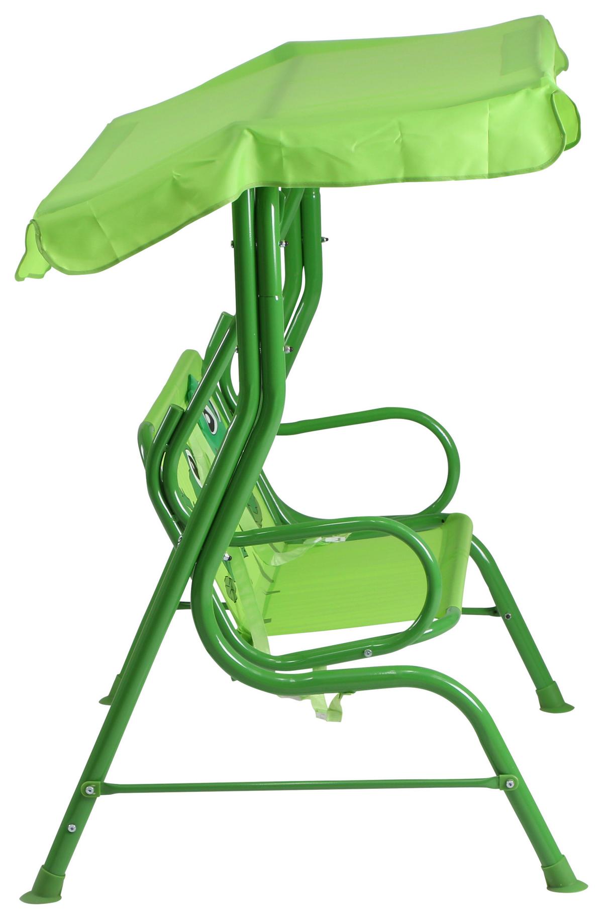 Kinder-hollywoodschaukel Stahl, Grün - Grün, MODERN, Textil/Metall (115/118/75cm) - Siena Garden