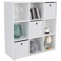 Regal Carlo CLR02 B 105,5cm, Weiß - Weiß/Grau, MODERN, Holzwerkstoff (105,5/107,3/35,5cm)
