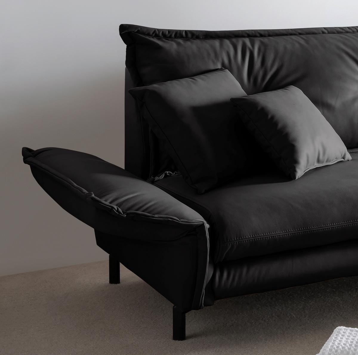 Ecksofa Lava Schwarz S: 255x180cm - Schwarz, MODERN, Textil (255/180cm) - Livetastic