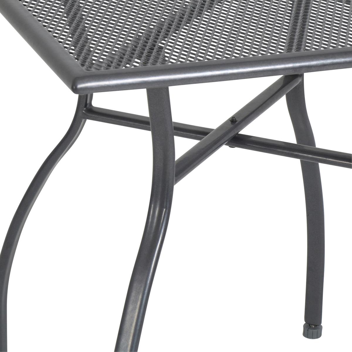 Gartentisch Toulouse Stahl Ø 70 Cm - Grau, Basics, Metall (70/70/74cm) - Gardenson