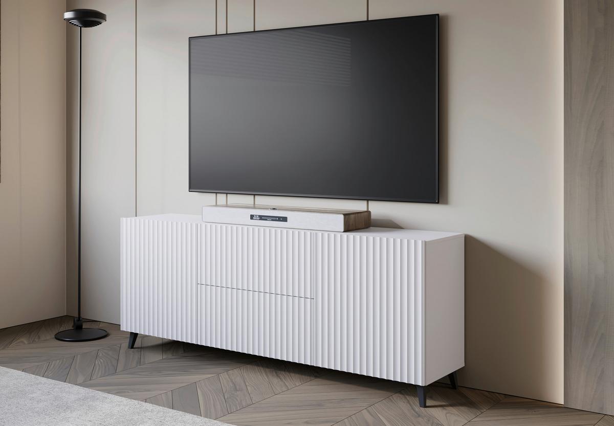NÍZKÁ KOMODA PHUKET 181 - bílá/černá, Trend, kompozitní dřevo/plast (180/69,4/39cm) - Livetastic
