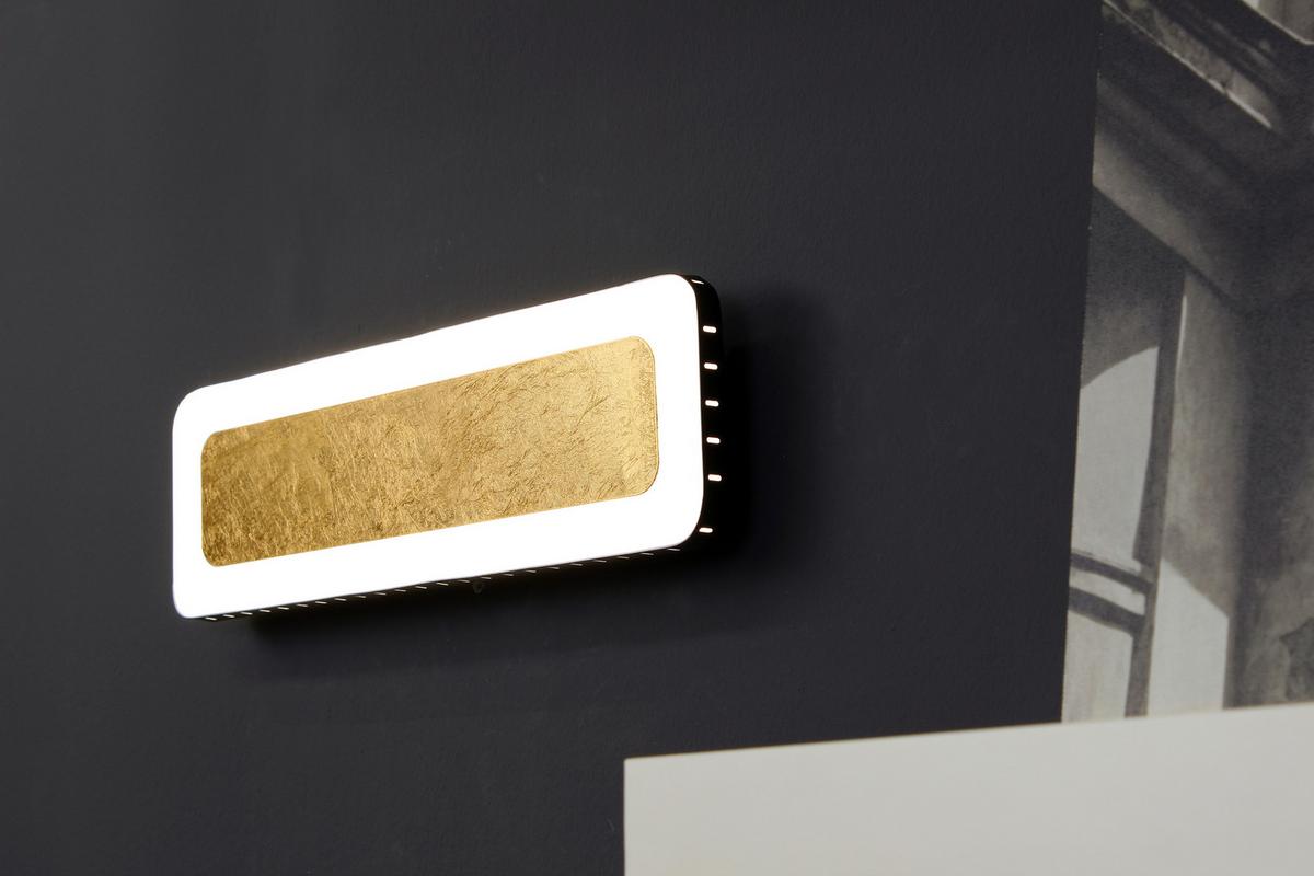 Led-wandleuchte L Go Solaris 1-Flammig 3-Helligkeitsstufen - Goldfarben/Schwarz, Design, Metall (40/12/4,5cm)